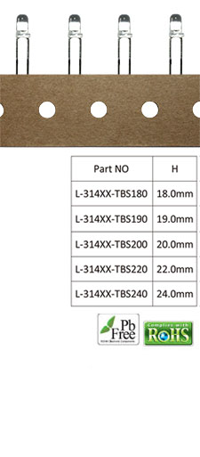 L-314XXXX-TBSH – 3.0mm Dia. LED Lamp